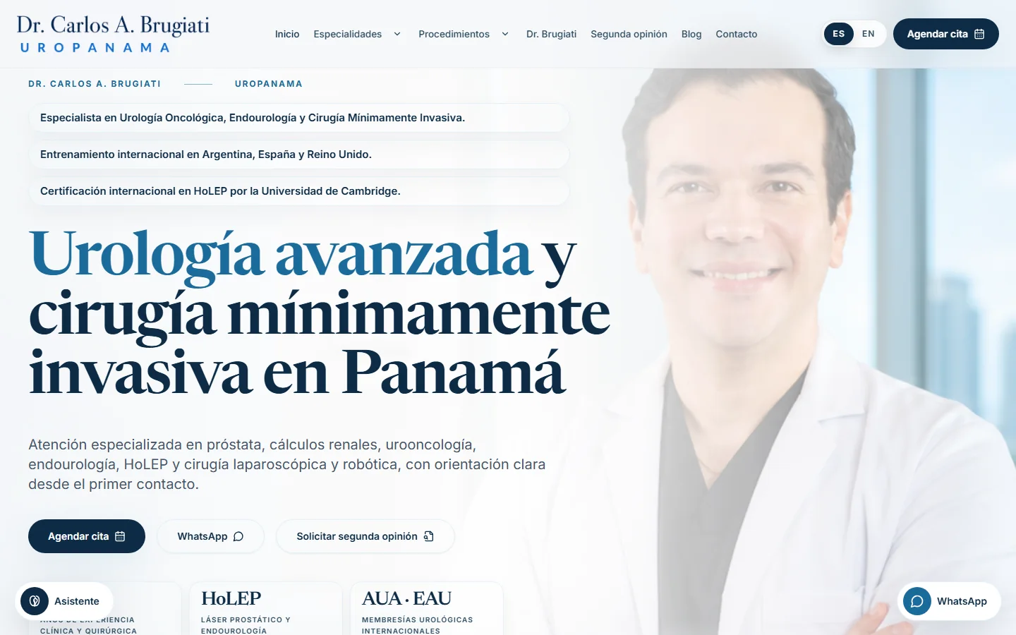 Live website and patient journey created for a surgeon-led urology clinic