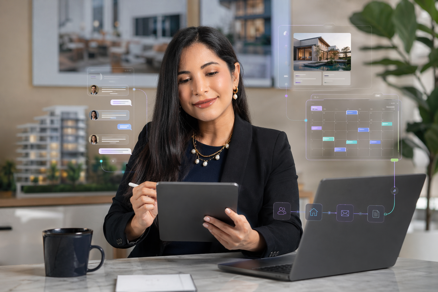 Real estate content calendar and lead follow-up workflow