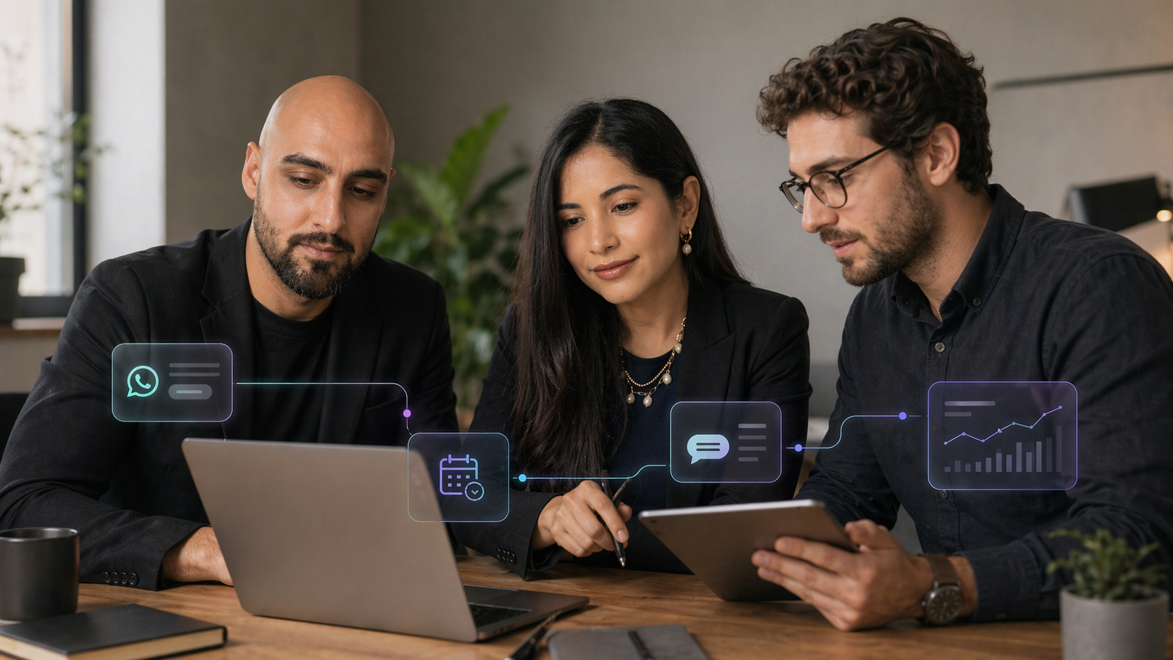 Team planning an AI content system